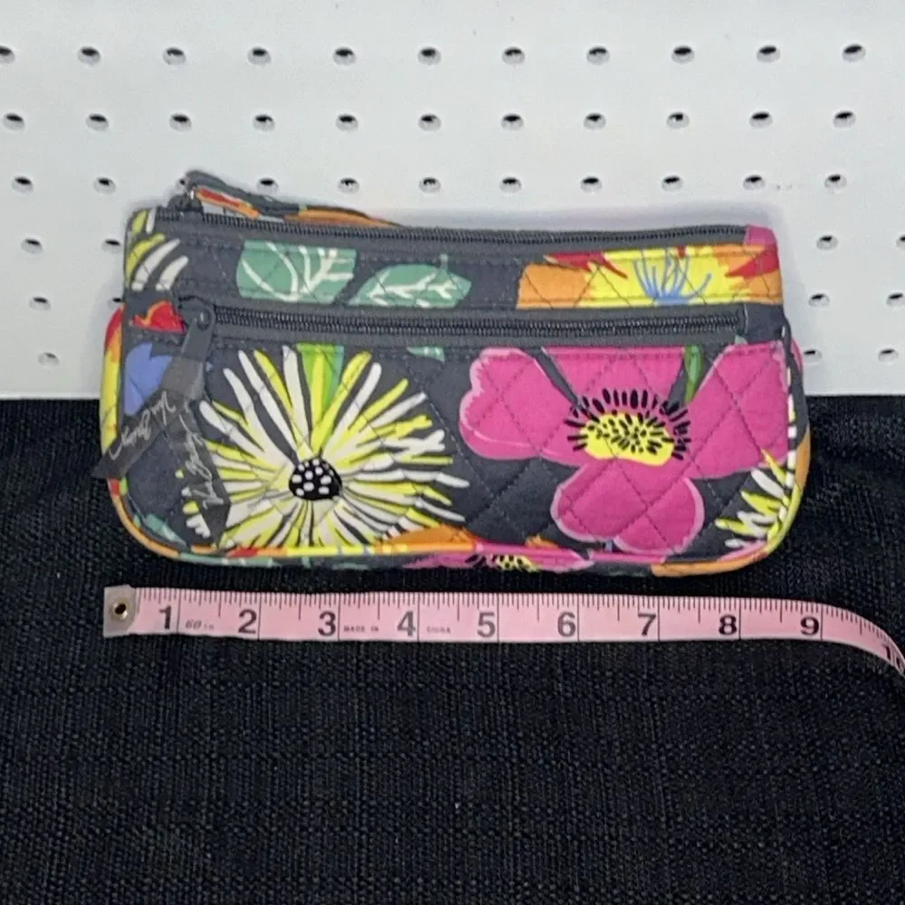 VERA BRADLEY - Colorful Peony Wristlet Wallet with a bright  Orange Interior - Picture 7 of 11